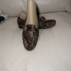 AEROSOLES AEROSOLES Brown Snakeskin Slip Ons 6