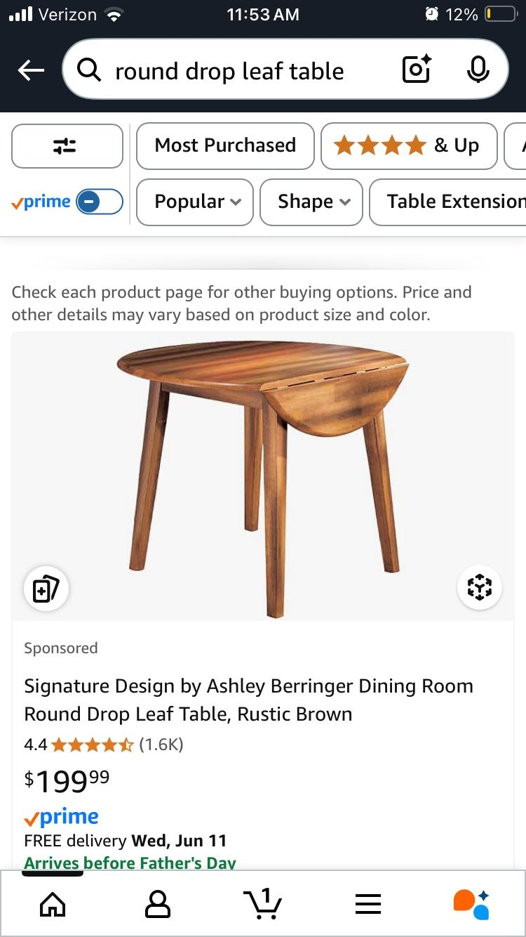 Brand New Drop Leaf Table