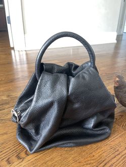 Vintage Vera Pelle Italian Handbag  Leather Black Shoulder Bag