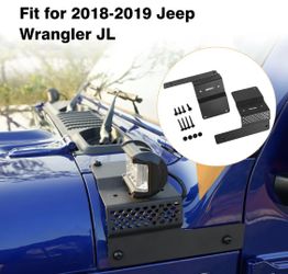 Hood Mount Brackets  For Light Bar For Jeep Wrangler JL 2018+