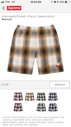 Supreme / Nike plaid sweat shorts