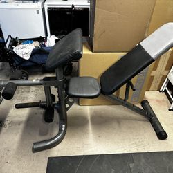 weight bench w/ preacher curl & leg extension