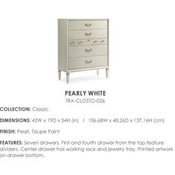 Caracole - Pearly White 7-Drawer Dresser 42"W x 54"H x 19"D