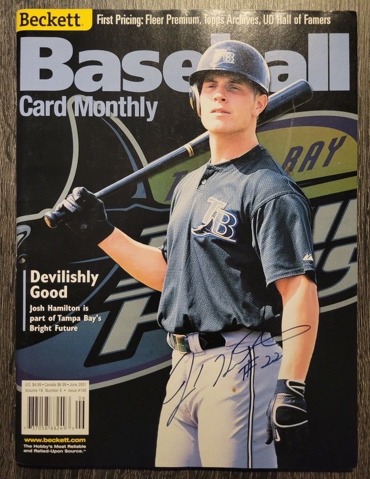 Signed Josh Hamilton Beckett Magazine Auto Tampa Bay Devil Rays Autograph MLB Texas Rangers