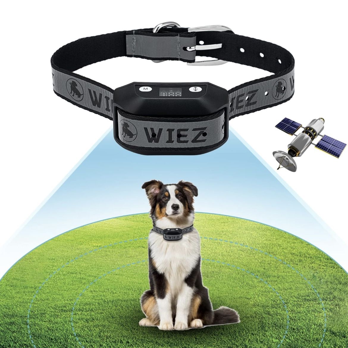 WIEZ GPS Wireless Dog Fence, Electric Dog Collar for Outdoor,Pet Containment System,Range 65-3281ft, Adjustable Warning Strength, Rechargeable, Harmle