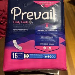 PREVAIL DAILY PADS 17 BAGS, 16 PADS IN EACH BAG