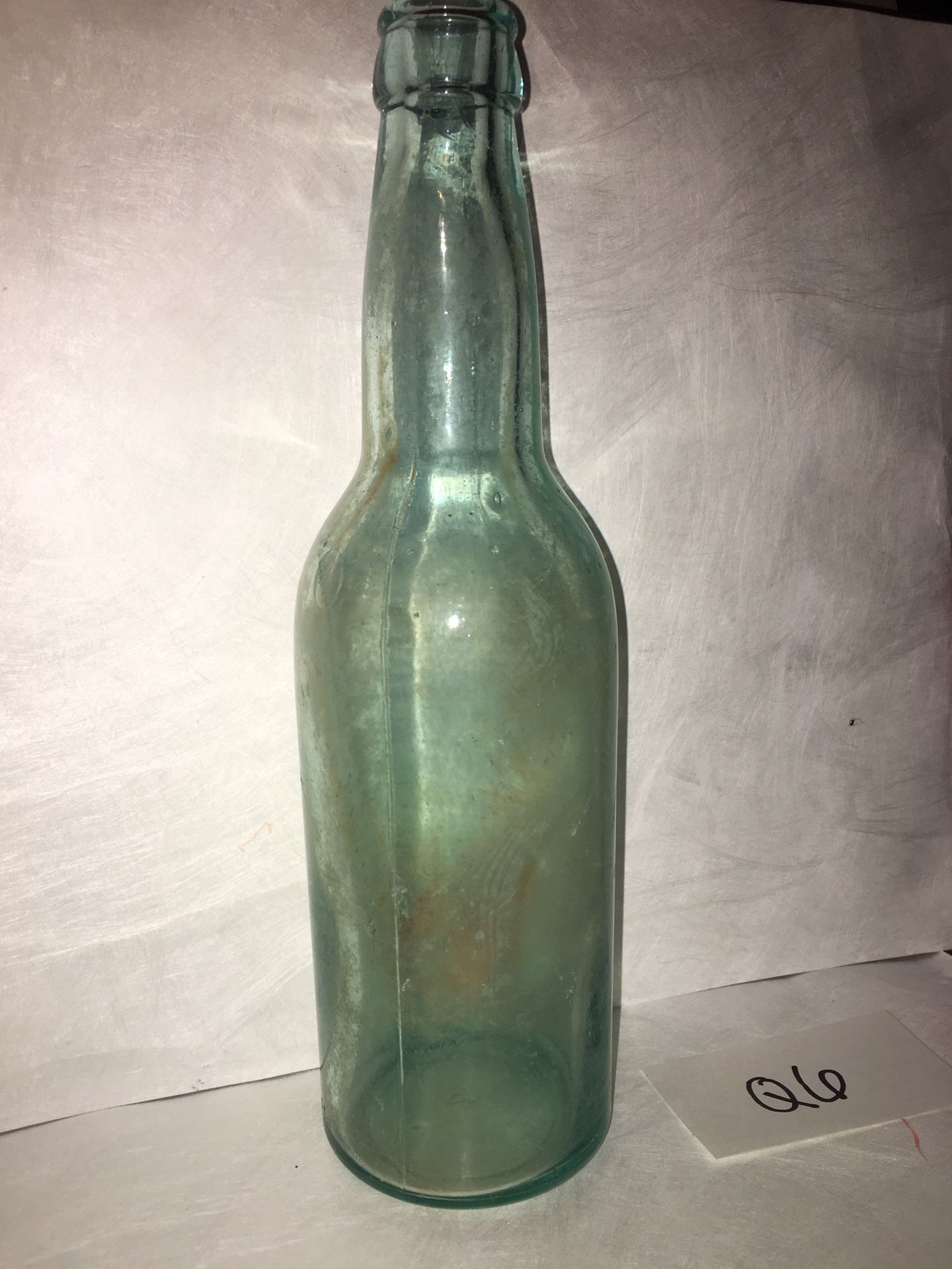 Antique aqua glass bottle