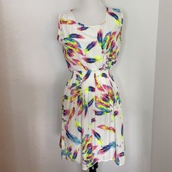 Feather Rainbow Color Summer Dress