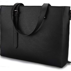Laptop Tote Bag Women Briefcase 15.6" PU Leather Messenger Shoulder Bag