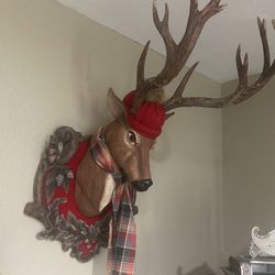 Christmas reindeer Head Wall Mount