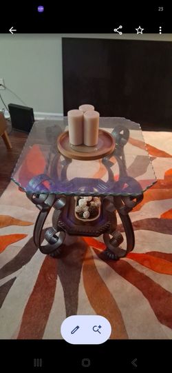 Wrought Iron Glass Top Coffee Table