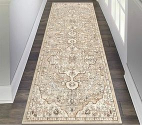 Beige Persian-Style Runner Rug 2x6