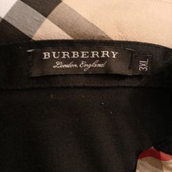 burberry shirt 3lx tan collar black shirt
