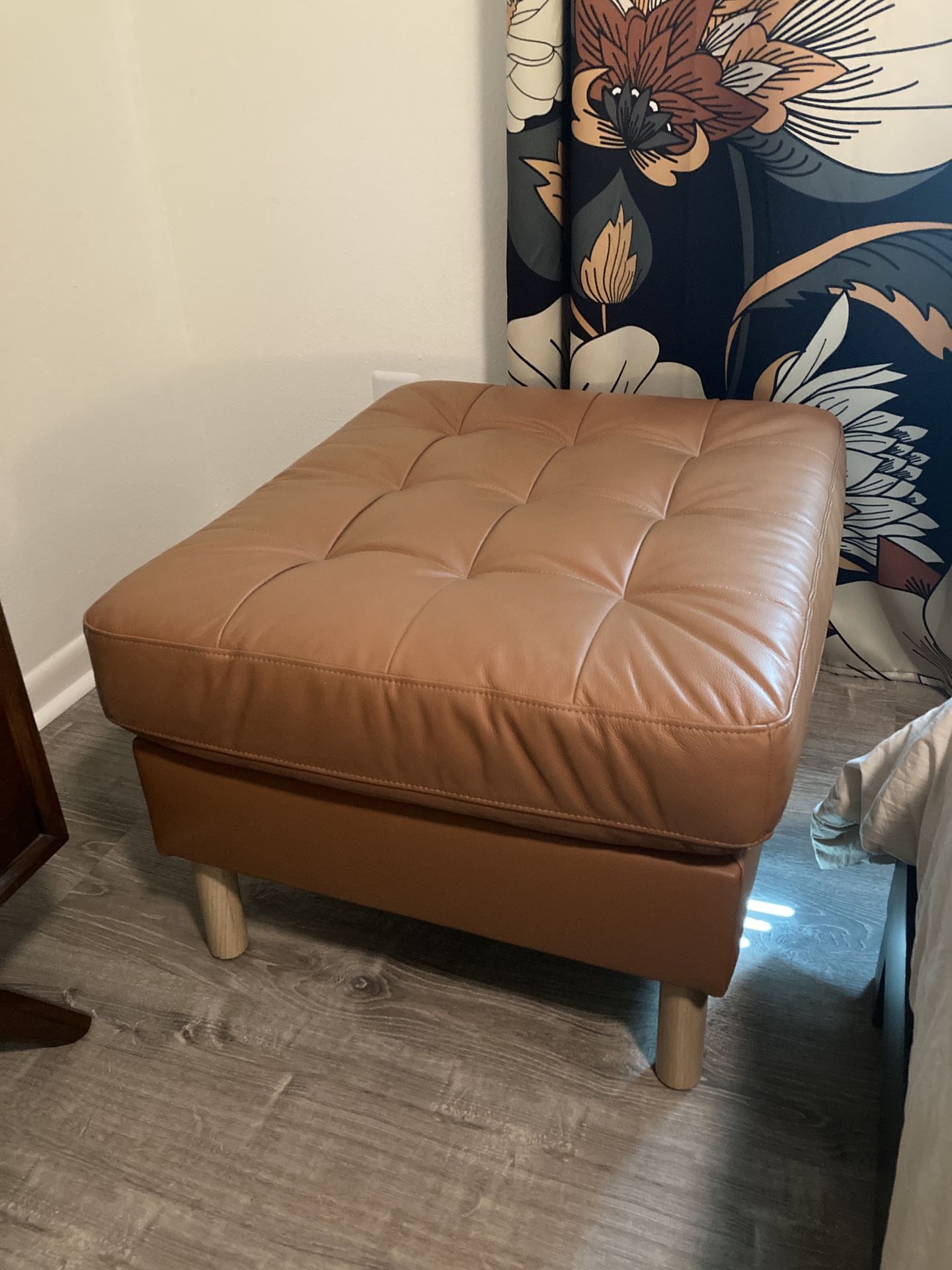 IKEA MORABO Leather Ottoman