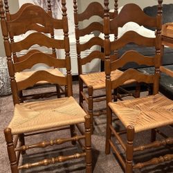 4 Maple Ladder Back Chairs