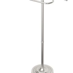 Gatco Floor Standing S-Style Towel Holder, Satin Nickel New in condition