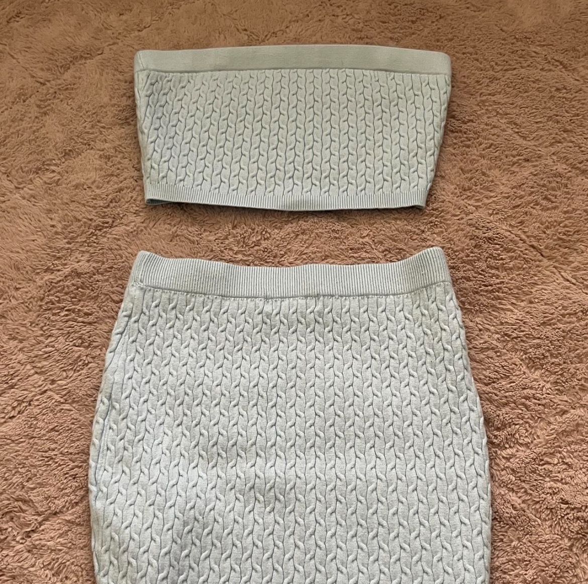 Blue Knit Two Piece