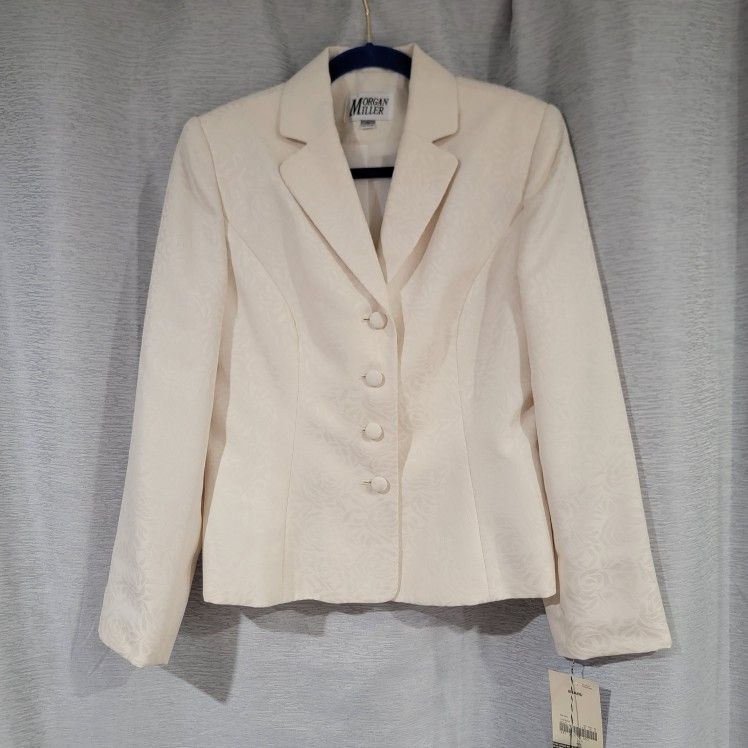 Morgan Miller White/Off White Suit Set Jacket – Size 10