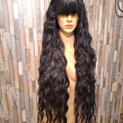 Human Hair Blend Wig