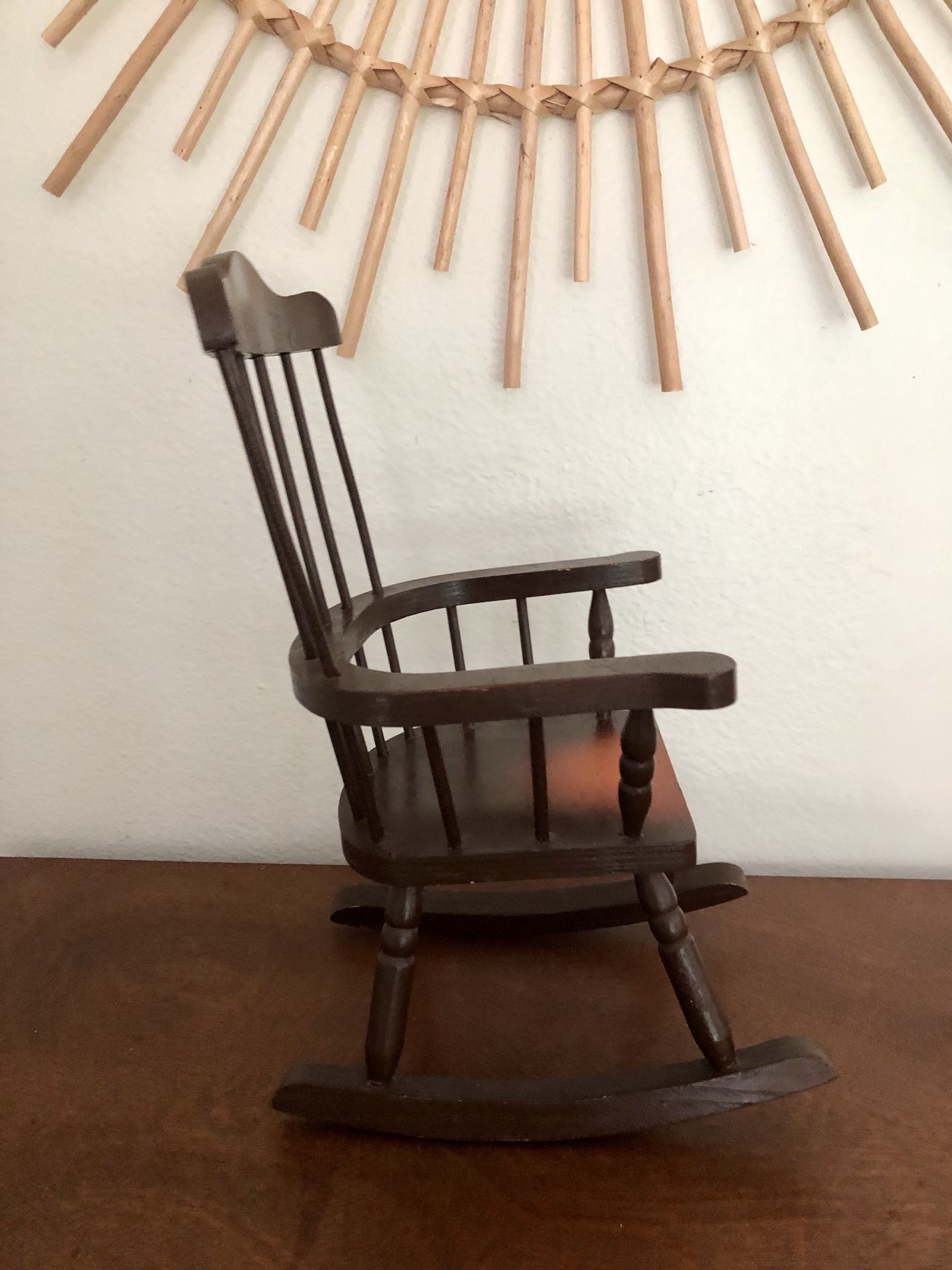 Adorable vintage miniature rocking chair plant stand