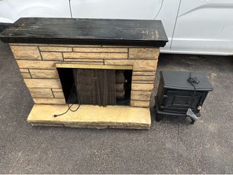 Chimney tv stand with small heater