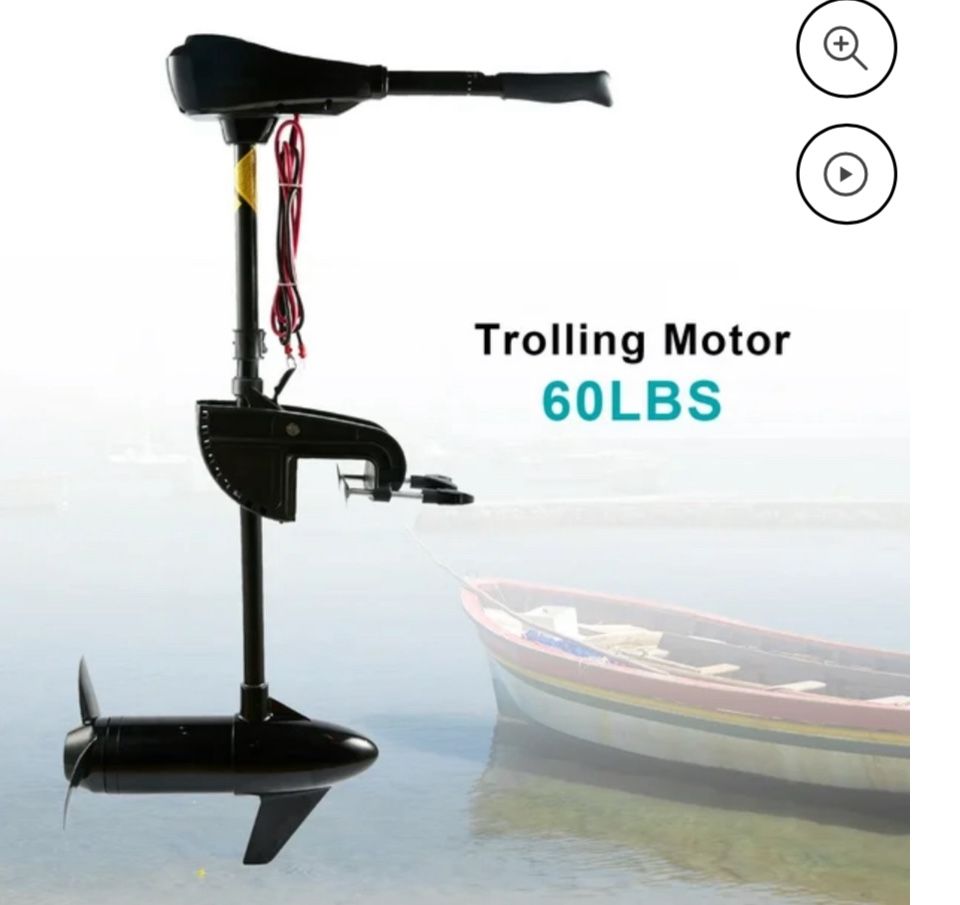 60 lbs Thrust 28 in Shaft Electric Transom Mounted Trolling Motor Fishing Boats Freshwater