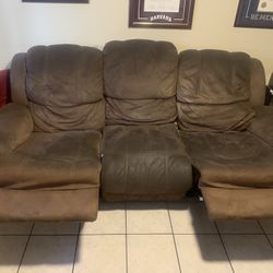 Sofa And Love Seat - Mocha Brown - Reclinable