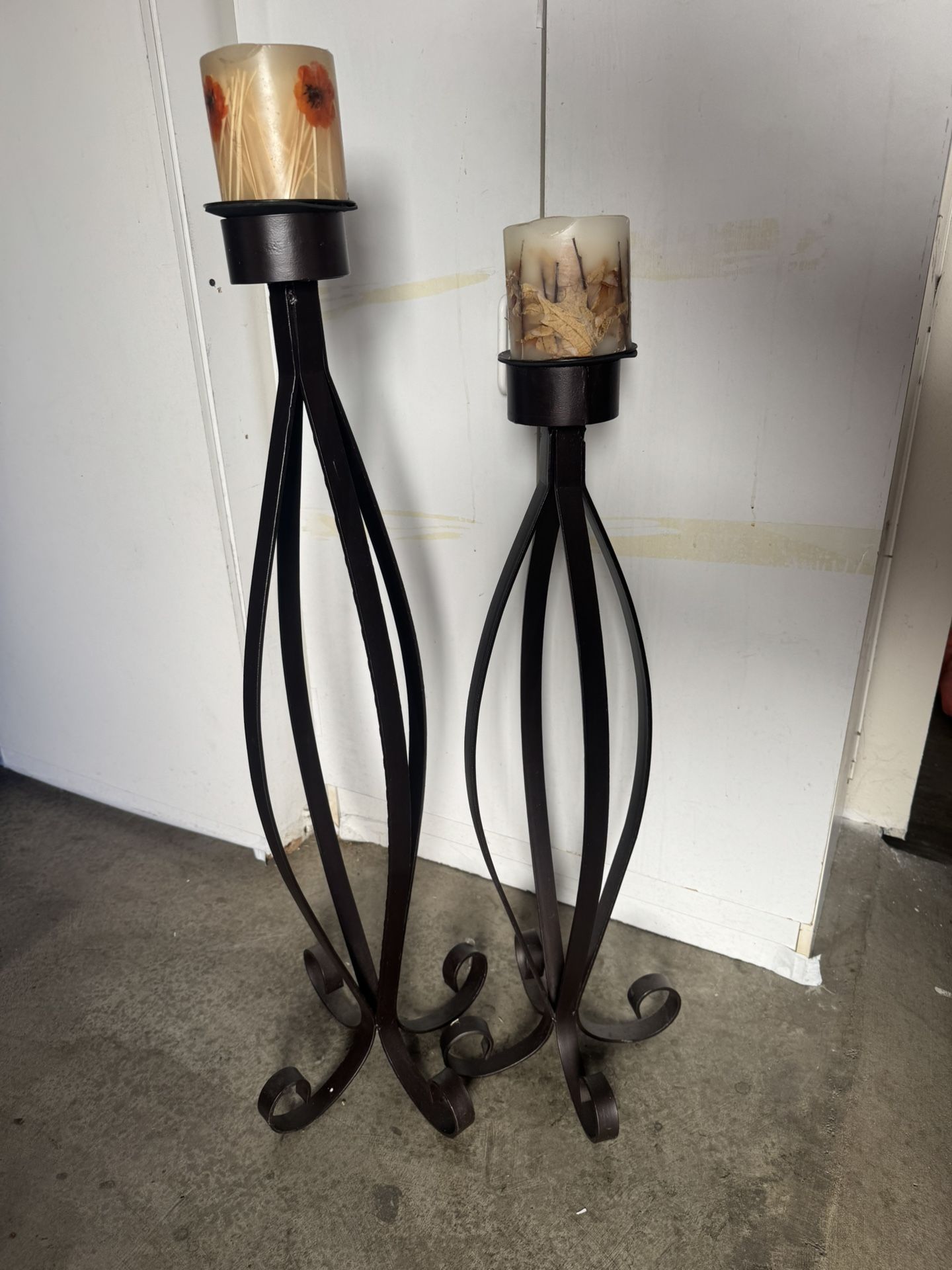 Two Metal Candle Holders