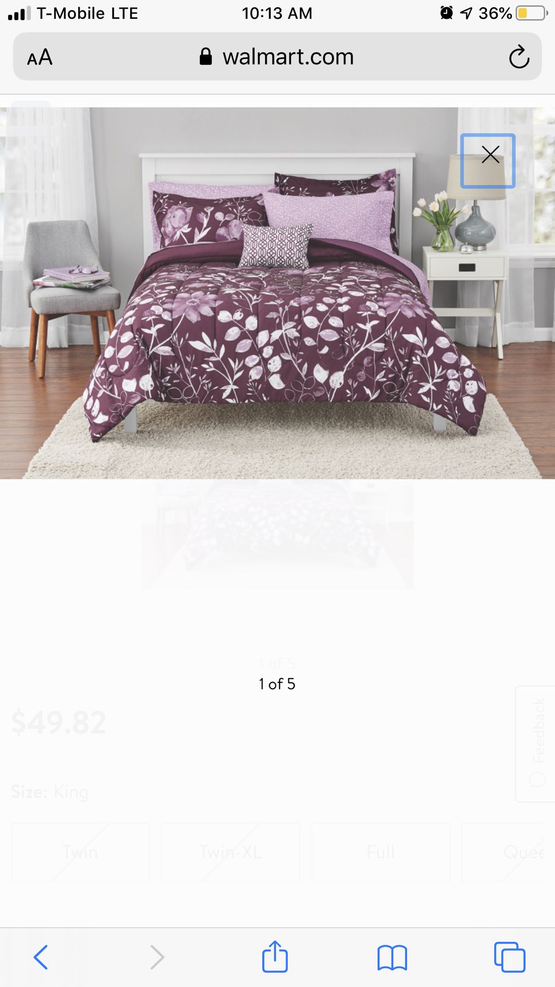 Full size purple comforter
