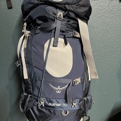 Backpacking Backpack - Used Blue Osprey Aether 70L