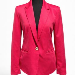 Zara Woman Fuchsia Pink Blazer Jacket Women’s Medium Single Button Career Dressy