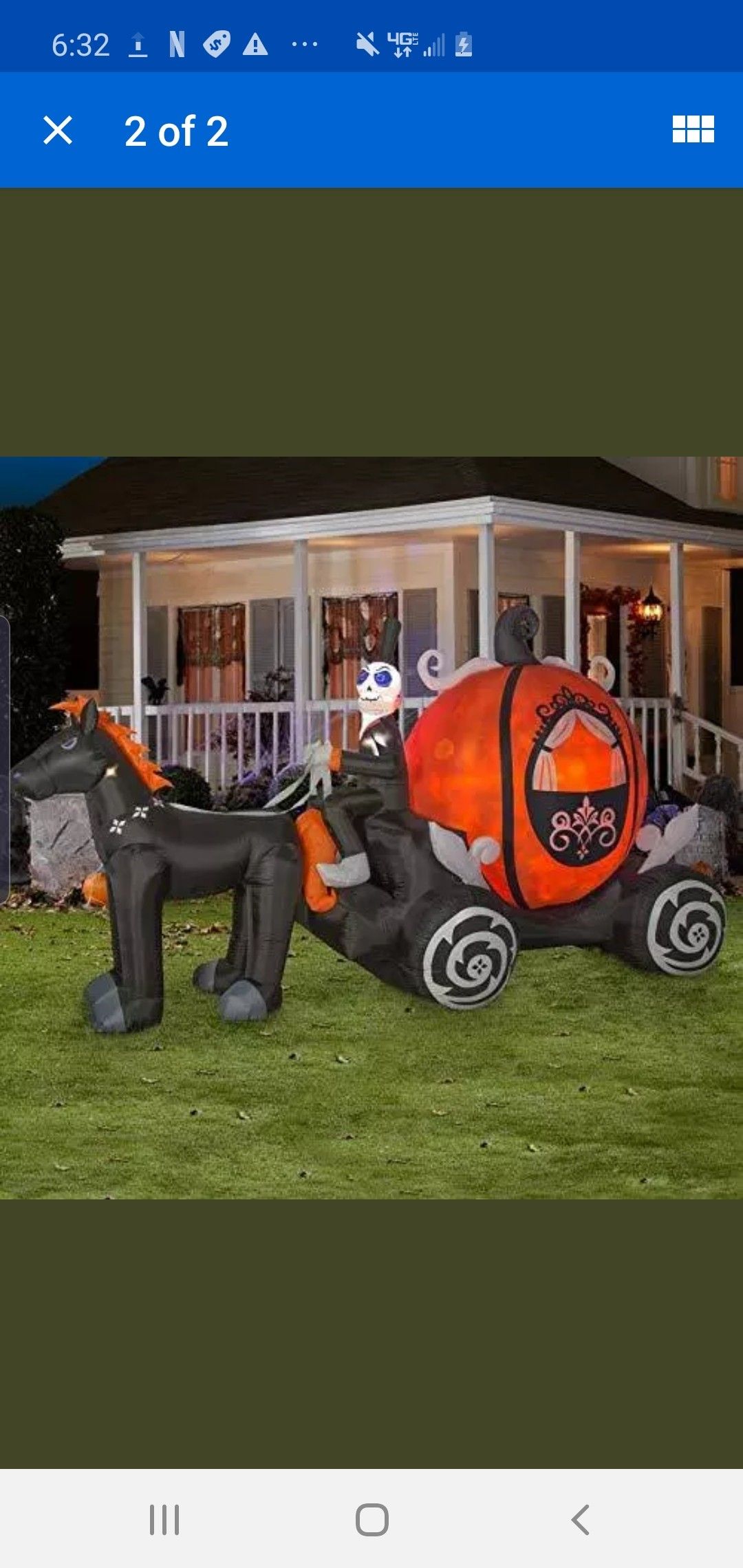 Haunted inflatable pumpkin stagecoach