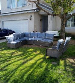 L-shaped patio sofa brand new patio couch outdoor patio furniture set 🆕🛺🚎☑️