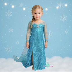 Let It Go Elsa Dress dress Elsa Costume Snow Queen Dress with Cape