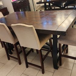 Dining Table Counter Height  with 4 Chairs & bench