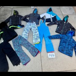 Boys & Girls Junior Size 14, 16, 18, 20 Ski/ Snow Clothes. Winter Jackets Pants & Bibs 