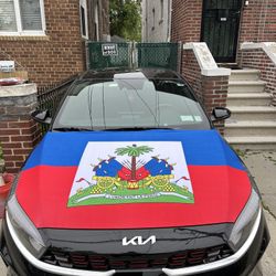 Haiti flag Hood Cover Fits All Cars