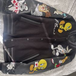 Phillip Plein Varsity Leatherman Jacket 