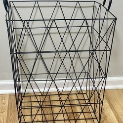Black Metal Laundry Basket With Handles