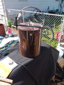 Vintage GEORGES BRIARD designed Vinyl Ice Bucket With Tongs