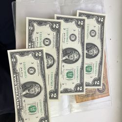 2$ Bills Star Notes Continued Serial Number Set