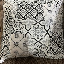 Nice Black And Ivory Print Pillow 
