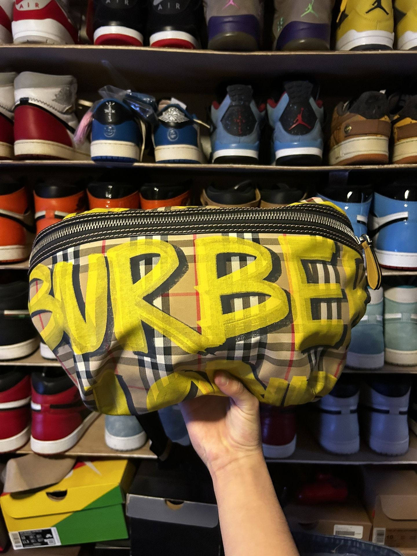 Burberry Graffiti Check Belt Bag