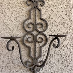 Rustic Rode Iron Wall Candle Holder 