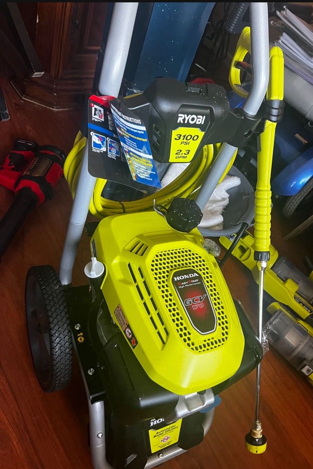 PRESSURE WASHER RYOBI 3100 PSI 2.3 GPM HONDA ENGINE Cold Water Gas Pressure Washer with Honda GCV167 Engine