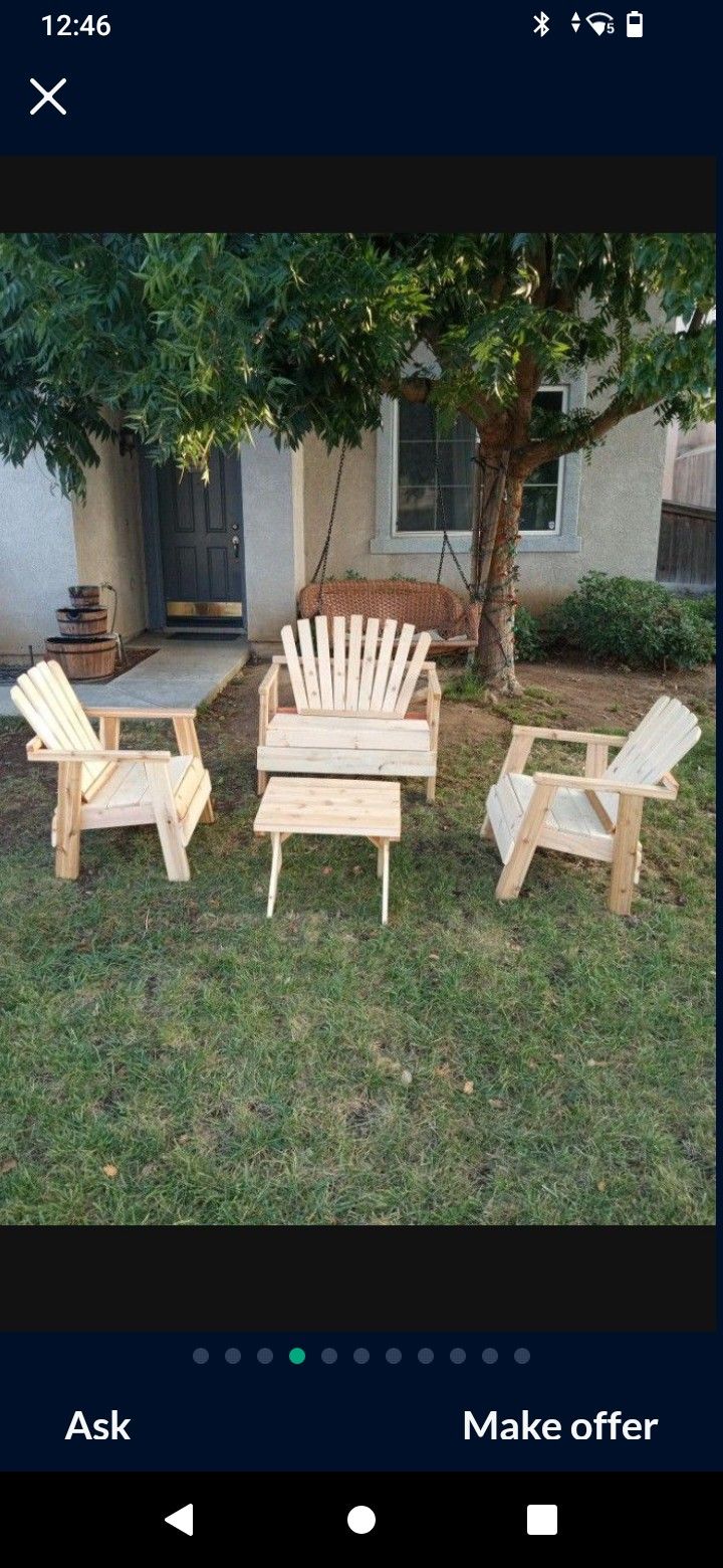 Wood 🪵 Patio Set Patio Furniture Outdoor Furniture Outdoor Patio Furniture Parts Chairs Patio Chairs Brand New