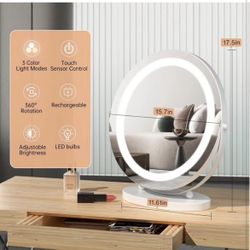 Vanity Mirror with Lights, 3 Colors Dimable Lighted Makeup Mirror Vanity Mirror with Lights