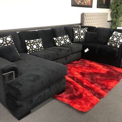 Black Sofa Sectional 🔥 Custom Made 🇺🇸