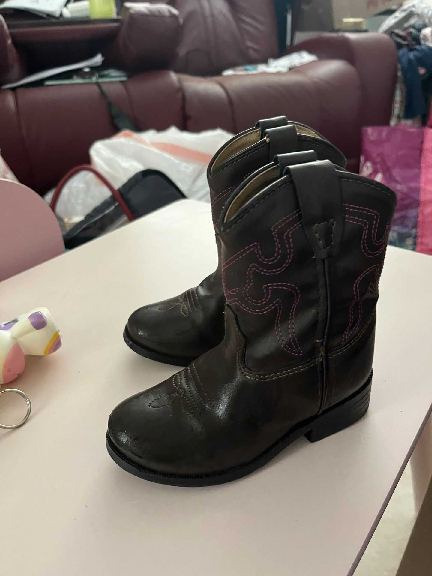 Girls 5c Toddler Brown Cowboy Boots