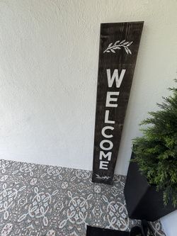 Solid Wood Welcome Sign